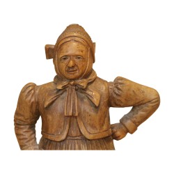 Pair of small Swiss characters in carved wood. Brianz…