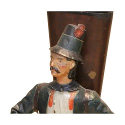 Ein Paar Schweizer Figuren aus bemaltem Metall „Winzerpaar“