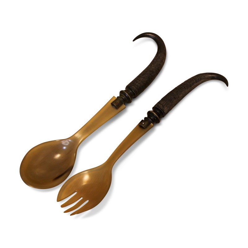 Paire de services avec bois de chamois. Brienz Suisse, 19ème … - Moinat - Accessoires de décoration