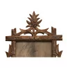 carved wooden frame decorated with edelweiss. Brienz Switzerland, 19th … - Moinat - Brienz