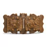 Extensible bookend in carved wood, decorated with flowers. … - Moinat - VE2022/3