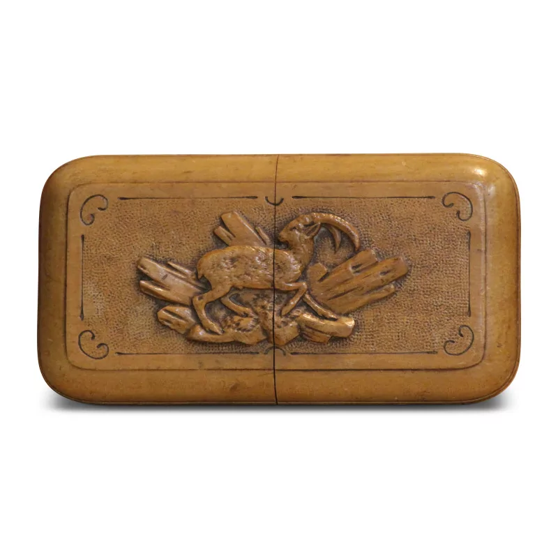 cigar case decorated with an ibex. Brienz Switzerland, 19th … - Moinat - Brienz