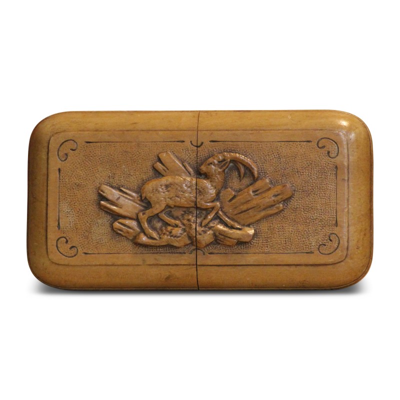 Étui à cigares orné d'un bouquetin. Brienz Suisse, 19ème … - Moinat - Accessoires de décoration Étui à cigares orné d'un bouquetin. Brienz Suisse, 19ème … - Moinat - Accessoires de décoration