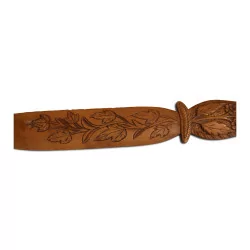 wooden letter opener decorated with leaves and flowers. Brianz…