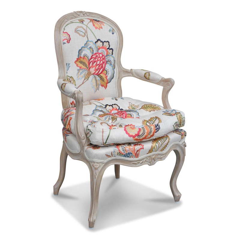 Chaise Louis XV en hêtre cérusé - Moinat - Fauteuils Chaise Louis XV en hêtre cérusé - Moinat - Fauteuils