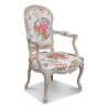 Chaise Louis XV en hêtre cérusé - Moinat - Fauteuils