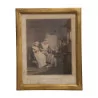 Engraving “DOMESTIC HAPPINESS” “Laetitia with her Parents” - Moinat - Prints, Reproductions