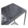 Modern console in patinated raw iron with a black marble top. - Moinat - Consoles, Side tables, Sofa tables