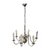 6-light brass chandelier. - Moinat - Chandeliers, Ceiling lamps