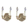 Pair of 2-light sconces in gilded wood. - Moinat - Wall lights, Sconces