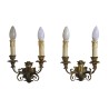 Pair of LXV bronze wall lights with 2 lights. - Moinat - Wall lights, Sconces