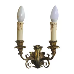 Pair of LXV bronze wall lights with 2 lights.
