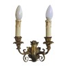 Pair of LXV bronze wall lights with 2 lights. - Moinat - Wall lights, Sconces