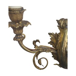 Pair of LXV bronze wall lights with 2 lights.
