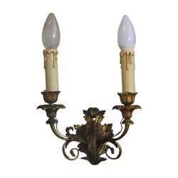 Pair of LXV bronze wall lights with 2 lights.