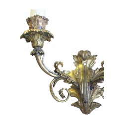 Pair of LXV bronze wall lights with 2 lights.