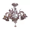 Lustre en verre de Murano dans les coloris roses et violets. … - Moinat - Lustres, Plafonniers