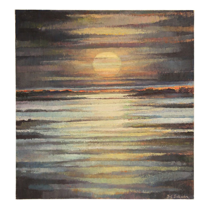 Modern painting representing the full moon above a … - Moinat - Painting - Landscape