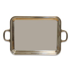 silver metal tray