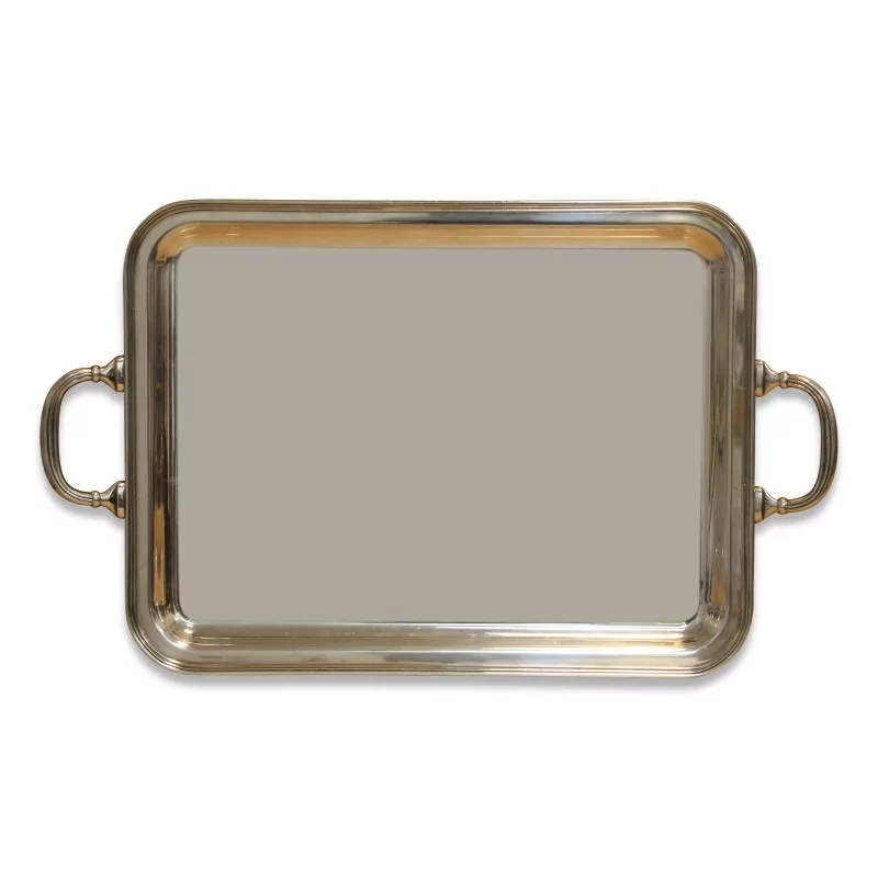 Fabar silver metal tray with inscription. - Moinat - Silverware