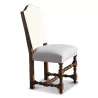 Louis XIII chair in patinated walnut, upholstered in white. AT … - Moinat - Chairs