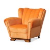Bergère des années 50 recouverte de velours orange. Hauteur … - Moinat - Fauteuils