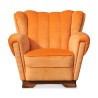 Bergère des années 50 recouverte de velours orange. Hauteur … - Moinat - Fauteuils