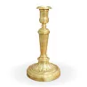 Pair of Louis XVI candlesticks in bronze with golden patina. - Moinat - Candleholders, Candlesticks