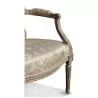 Louis XVI 敞篷扶手椅，白色蜡木，覆盖着…… - Moinat - 扶手椅