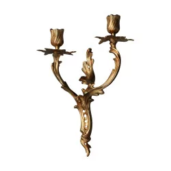 Pair of Louis XV wall lights in gilded bronze. Not electrified.