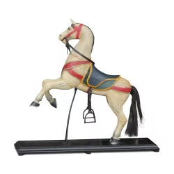 Small carousel horse in painted wood.