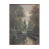 Oil painting on canvas representing Sherrer Park in … - Moinat - Painting - Landscape