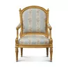 Paire de fauteuils Louis XVI en bois sculpté et doré à l'or … - Moinat - Fauteuils