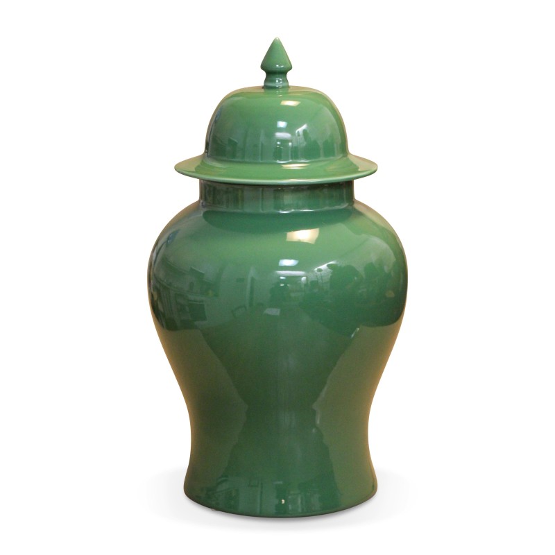 Large model green porcelain temple jar. - Moinat - Boxes, Urns, Vases Large model green porcelain temple jar. - Moinat - Boxes, Urns, Vases