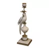 Pair of Parrot candlesticks in white porcelain on a … - Moinat - The Sound of Colours