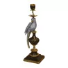 Pair of Parrot candlesticks in blue painted porcelain on … - Moinat - Candleholders, Candlesticks