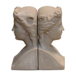 Paire de appui-livres Bustes de femme