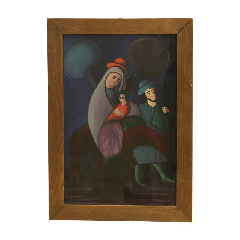 картина на стекле Мать и дитя, подписанная SÉCHAUD... - Moinat - Картины - разные