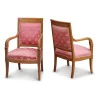 Pair of Empire palmette armchairs covered with fabric … - Moinat - Armchairs