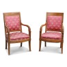Pair of Empire palmette armchairs covered with fabric … - Moinat - Armchairs