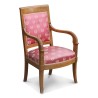 Pair of Empire palmette armchairs covered with fabric … - Moinat - Armchairs