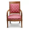 Paar Empire Palmettensessel mit Stoffbezug … - Moinat - Armlehnstühle, Sesseln