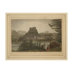 Gravure de paysage. “SALZBURG”.