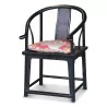 Pair of black exotic wood armchairs with 1 cushion. Height … - Moinat - Armchairs