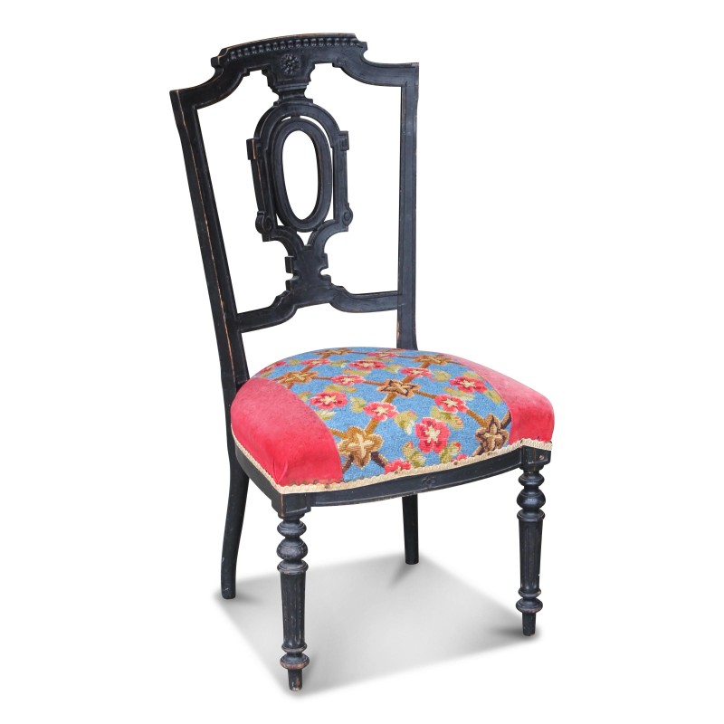 Napoleon III nurse’s chair in black wood covered with … - Moinat - Chairs Napoleon III nurse’s chair in black wood covered with … - Moinat - Chairs