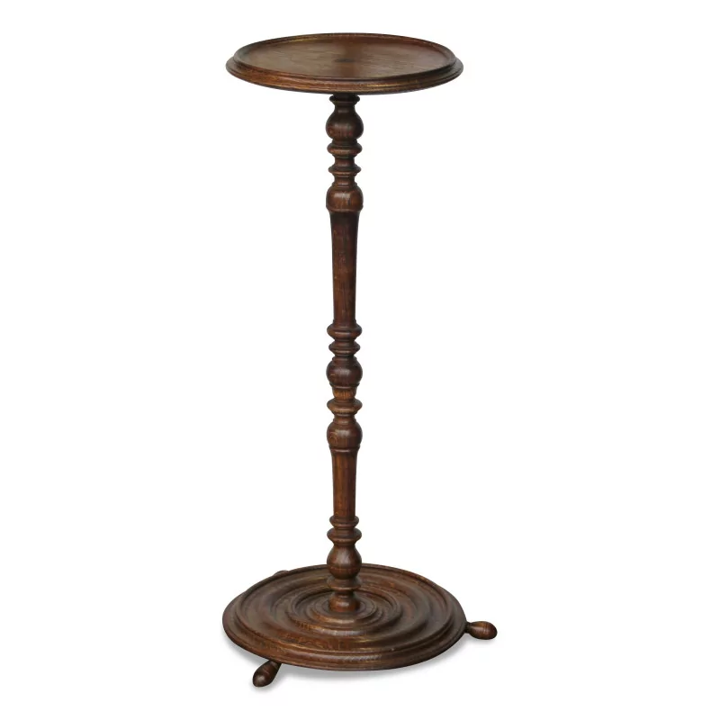 Louis XIII stand in oak. 18th century. - Moinat - End tables, Bouillotte tables, Bedside tables, Pedestal tables