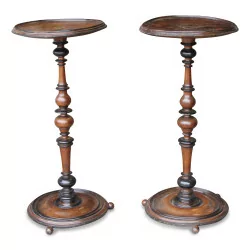 Pair of Louis XIII walnut stands. 18th century.