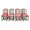 Set of 8 Louis XV straw chairs in molded beech with … - Moinat - Chairs