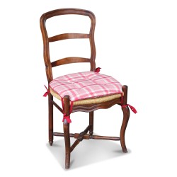 Set of 8 Louis XV straw chairs in molded beech with …