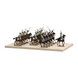 盘玩具士兵负载 16 轻骑兵。